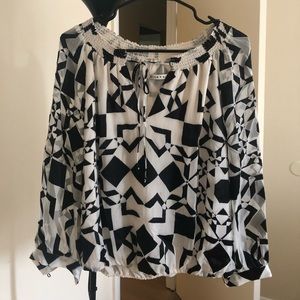 Alice and Olivia Geometric Chiffon Top